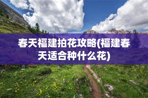 春天福建拍花攻略(福建春天适合种什么花)