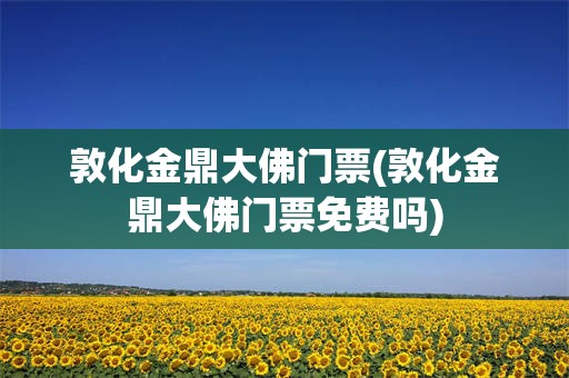 敦化金鼎大佛门票(敦化金鼎大佛门票免费吗)
