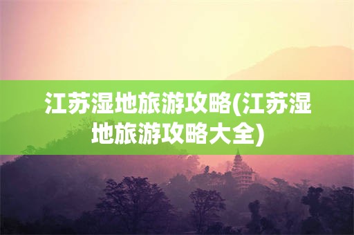 江苏湿地旅游攻略(江苏湿地旅游攻略大全)