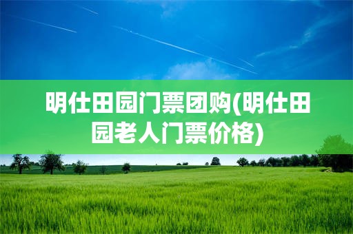 明仕田园门票团购(明仕田园老人门票价格)