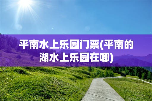 平南水上乐园门票(平南的湖水上乐园在哪)