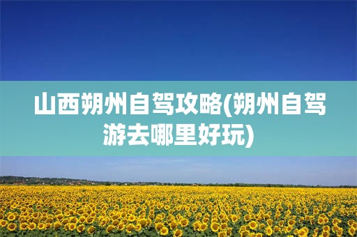 山西朔州自驾攻略(朔州自驾游去哪里好玩)