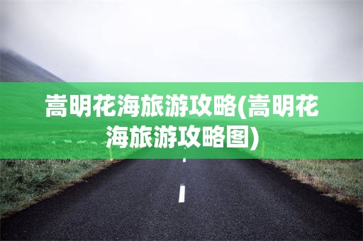 嵩明花海旅游攻略(嵩明花海旅游攻略图)