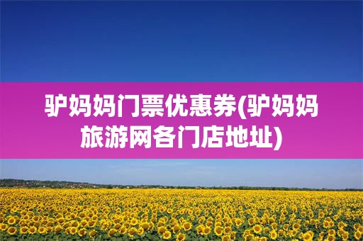 驴妈妈门票优惠券(驴妈妈旅游网各门店地址)