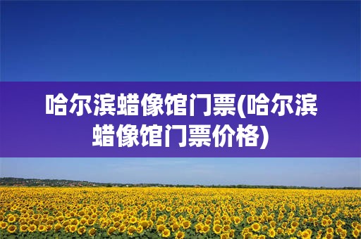 哈尔滨蜡像馆门票(哈尔滨蜡像馆门票价格)