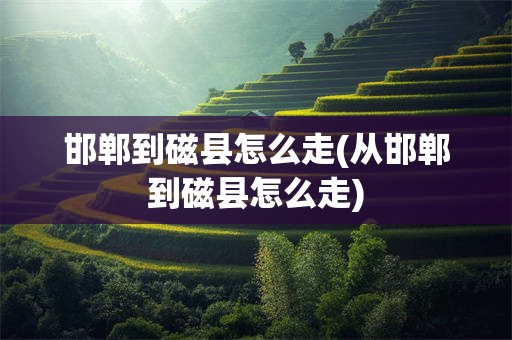邯郸到磁县怎么走(从邯郸到磁县怎么走)