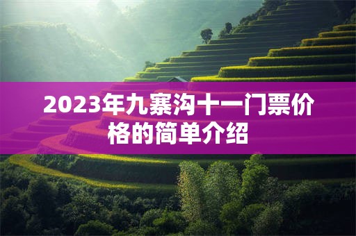 2023年九寨沟十一门票价格的简单介绍