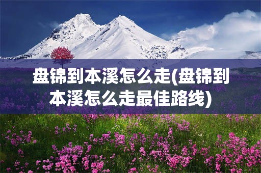 盘锦到本溪怎么走(盘锦到本溪怎么走最佳路线)