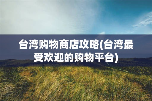 台湾购物商店攻略(台湾最受欢迎的购物平台)
