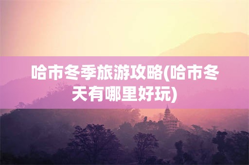 哈市冬季旅游攻略(哈市冬天有哪里好玩)