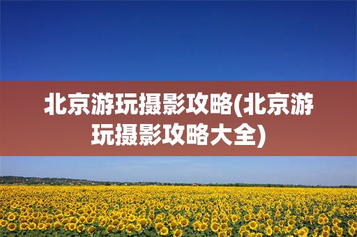 北京游玩摄影攻略(北京游玩摄影攻略大全)