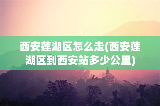 西安莲湖区怎么走(西安莲湖区到西安站多少公里)