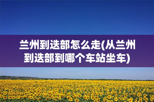兰州到迭部怎么走(从兰州到迭部到哪个车站坐车)