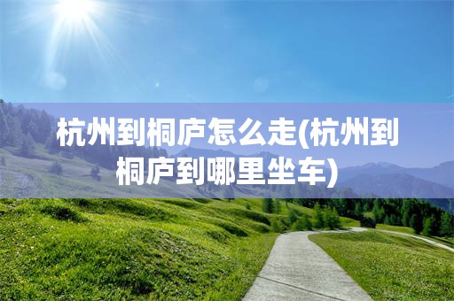 杭州到桐庐怎么走(杭州到桐庐到哪里坐车)