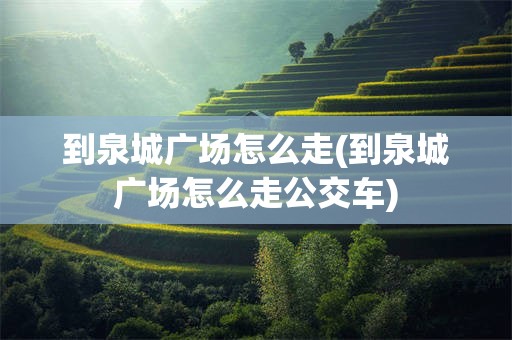 到泉城广场怎么走(到泉城广场怎么走公交车)