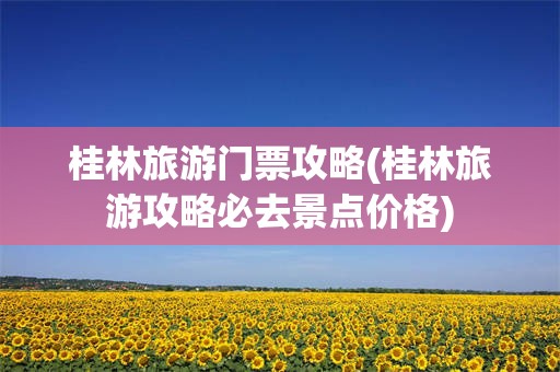 桂林旅游门票攻略(桂林旅游攻略必去景点价格)