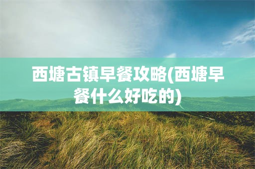 西塘古镇早餐攻略(西塘早餐什么好吃的)