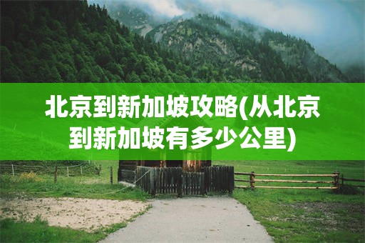 北京到新加坡攻略(从北京到新加坡有多少公里)