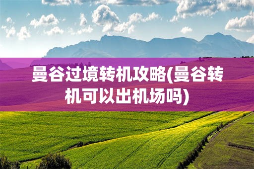 曼谷过境转机攻略(曼谷转机可以出机场吗)