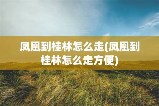 凤凰到桂林怎么走(凤凰到桂林怎么走方便)