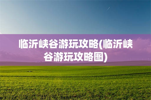临沂峡谷游玩攻略(临沂峡谷游玩攻略图)