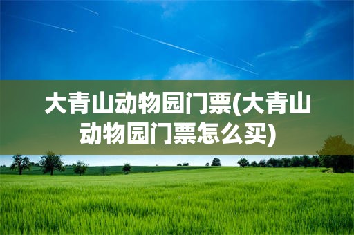 大青山动物园门票(大青山动物园门票怎么买)