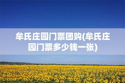 牟氏庄园门票团购(牟氏庄园门票多少钱一张)