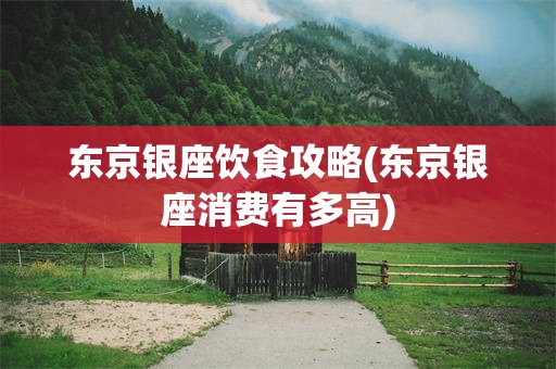 东京银座饮食攻略(东京银座消费有多高)