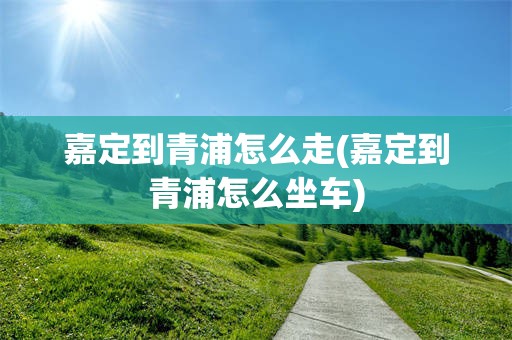 嘉定到青浦怎么走(嘉定到青浦怎么坐车)