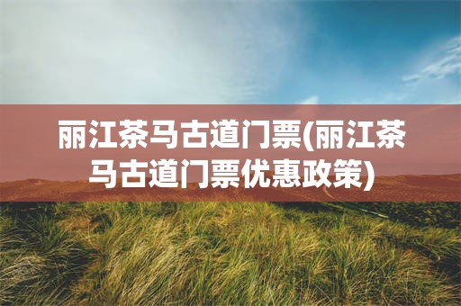 丽江茶马古道门票(丽江茶马古道门票优惠政策)