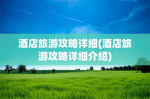 酒店旅游攻略详细(酒店旅游攻略详细介绍)