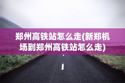 郑州高铁站怎么走(新郑机场到郑州高铁站怎么走)