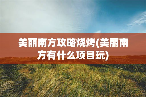 美丽南方攻略烧烤(美丽南方有什么项目玩)