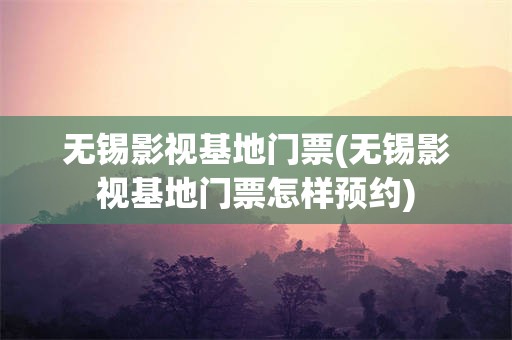 无锡影视基地门票(无锡影视基地门票怎样预约)