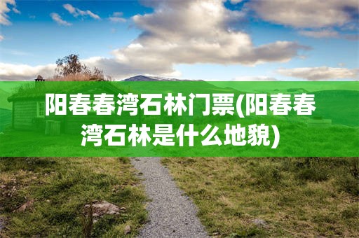 阳春春湾石林门票(阳春春湾石林是什么地貌)