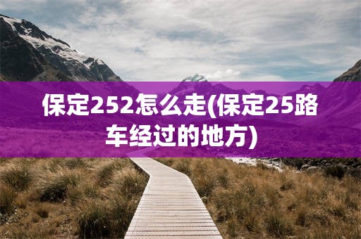 保定252怎么走(保定25路车经过的地方)