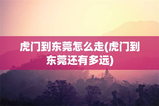 虎门到东莞怎么走(虎门到东莞还有多远)