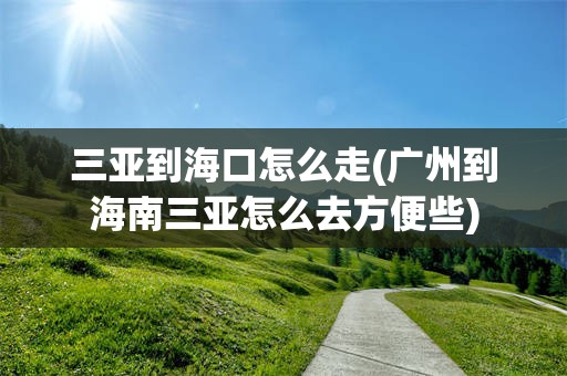 三亚到海口怎么走(广州到海南三亚怎么去方便些)