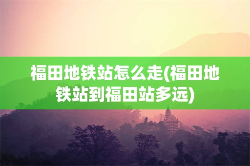 福田地铁站怎么走(福田地铁站到福田站多远)