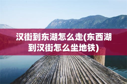 汉街到东湖怎么走(东西湖到汉街怎么坐地铁)