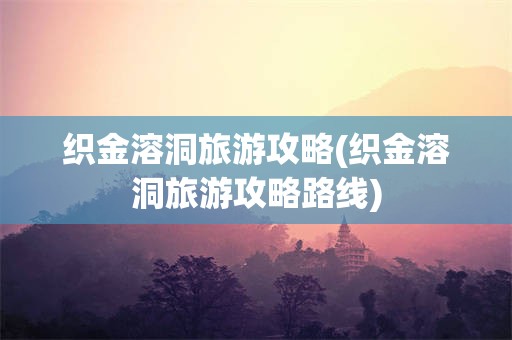 织金溶洞旅游攻略(织金溶洞旅游攻略路线)