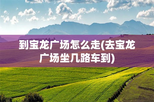 到宝龙广场怎么走(去宝龙广场坐几路车到)