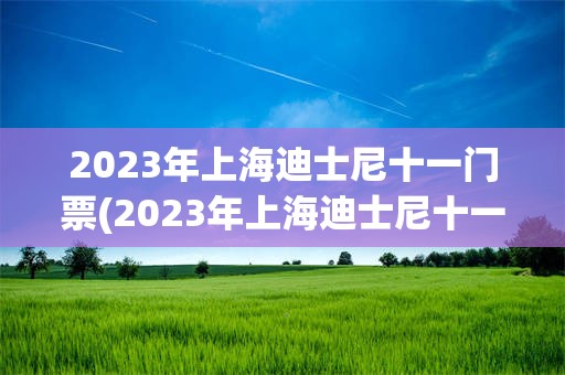 2023年上海迪士尼十一门票(2023年上海迪士尼十一门票多少钱)