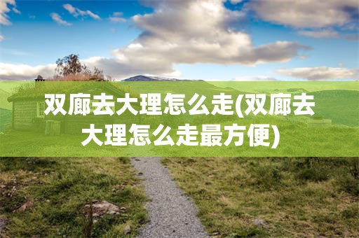 双廊去大理怎么走(双廊去大理怎么走最方便)