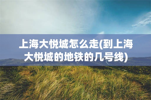 上海大悦城怎么走(到上海大悦城的地铁的几号线)