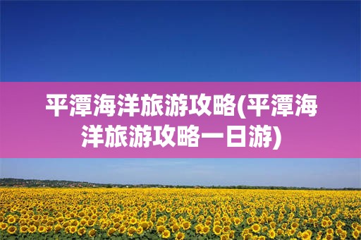 平潭海洋旅游攻略(平潭海洋旅游攻略一日游)