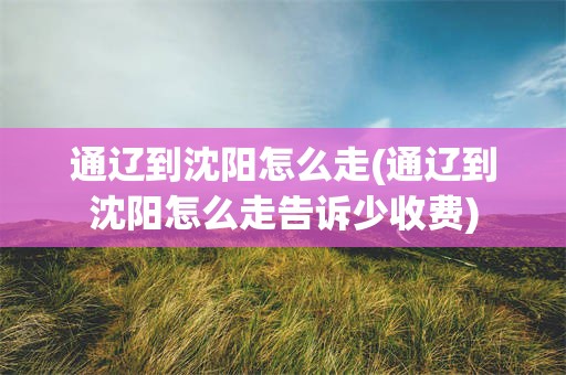 通辽到沈阳怎么走(通辽到沈阳怎么走告诉少收费)
