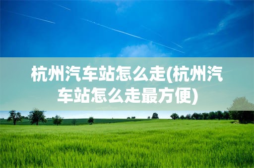 杭州汽车站怎么走(杭州汽车站怎么走最方便)
