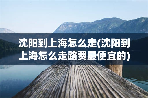 沈阳到上海怎么走(沈阳到上海怎么走路费最便宜的)