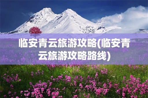 临安青云旅游攻略(临安青云旅游攻略路线)